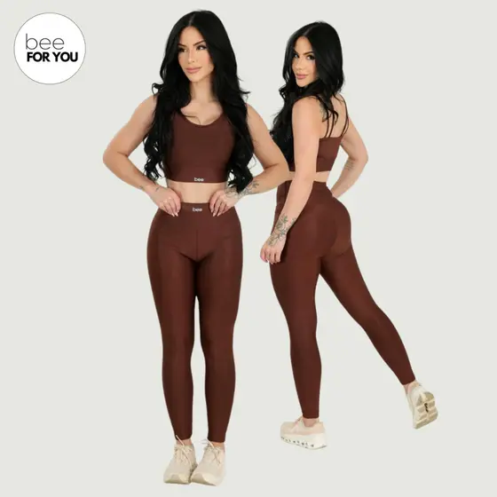 Conjunto Legging Fitness Conjunto Feminina Modeladora Academia Zero Transparência Cintura Alta