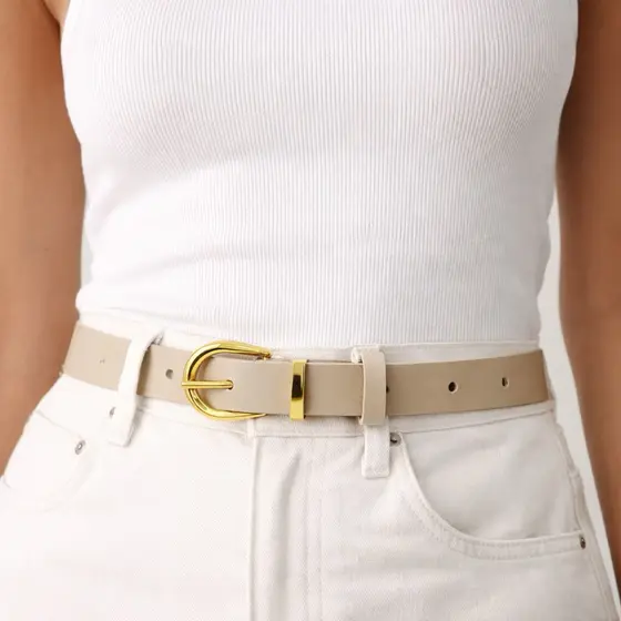Cintos Femininos Fivela Dourada com Passante Blogueiras da Moda - Amanda