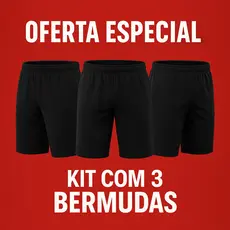 kit com 3 bermudas futebol salão campo masculino futsal shorts calção (TRES) liso poliester presidio concurso policia