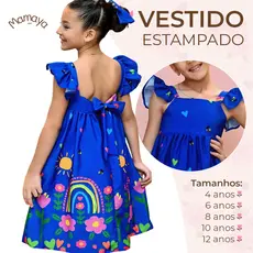 Vestido Barrado Manga Infantil Menina Estampado Junino Xadrez Casual Festa