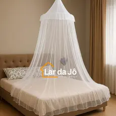 Mosquiteiro de teto em filo com elástico para cama box de casal e solteiro