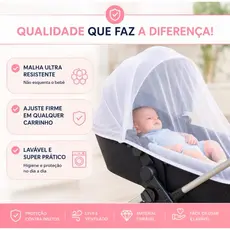 Mosquiteiro Para Carrinho de Bebê Universal Tela Protetora Contra Insetos