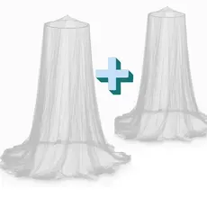 Kit 2 mosquiteiros para teto Cama casal sem armação com elástico em volta, tecido Filó 100% Poliéster anti-mosquitos