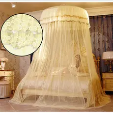 Mosquiteiro Teto Cama Casal Box e Queen Indiano C/ Elástico Com Babado Mosquiteiro Enfeitado