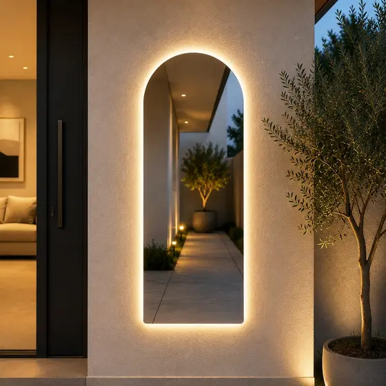 Espelho Oval Madri Com Led 120cm x 50cm