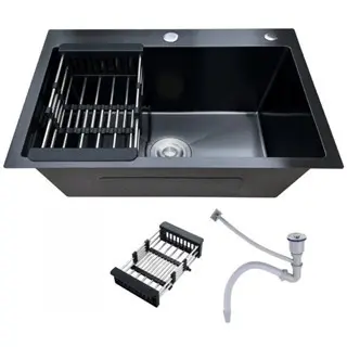 Cuba Para Pia Cozinha Gourmet 304 Aço Inox Com Comcesta de Drenagem Acessório  (Sem Toneira) 68x45cm