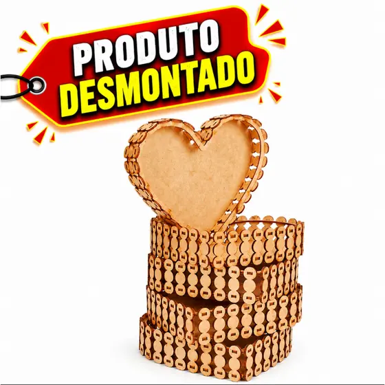 Kit Bandeja Coração Meia Pérola MDF GG 5 UNIDADES 30x28x5cm – Decorativa Artesanal Sem Tampa