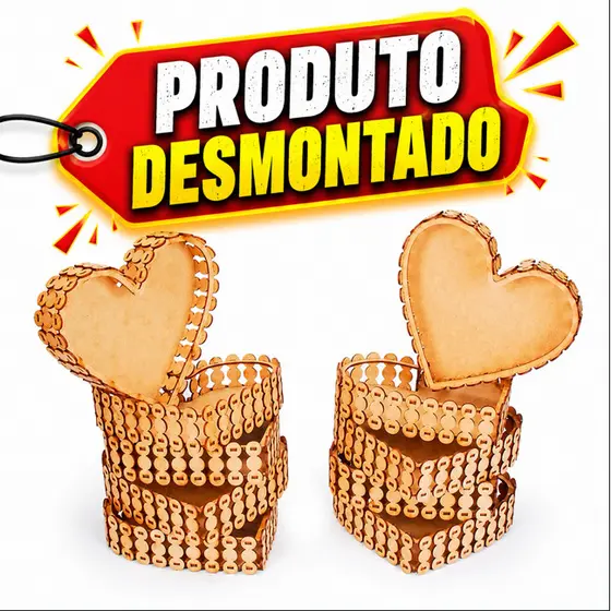 Kit Bandeja Coração Meia Pérola MDF 30x28x5cm – 10 UNIDADES
