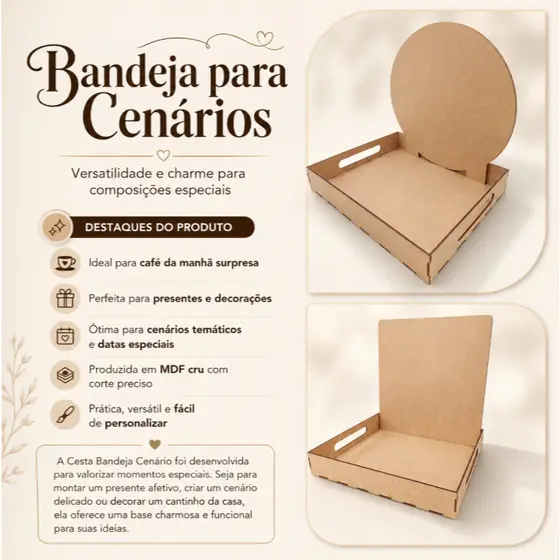 CESTA BANDEJA CENARIO, ANIVERSÁRIO,DECORATIVA