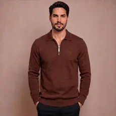 Blusa Tricot Casaco Masculino Elegante Manga Longa Premium Gola Polo Inverno