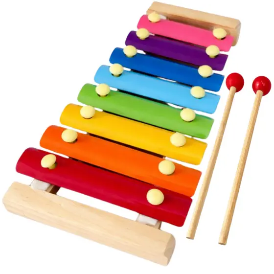 Xilofone Infantil Musical 8 Notas Colorido com Baquetas | Educativo Pedagógico em Madeira