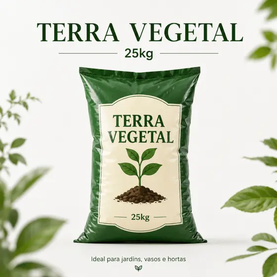 Terra Vegetal 25kg Rica Em Nutrientes Para Plantas Fértil Orgânico