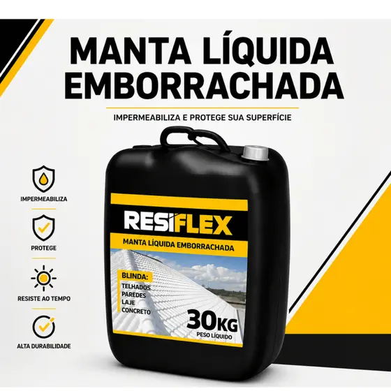 Manta Líquida 30Kg Impermeabilizante Emborrachado Para Telha Laje Parede