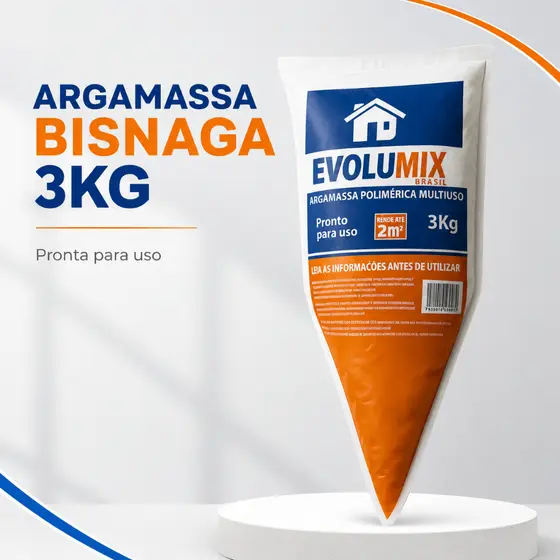 Argamassa Polimérica Bisnaga 3kg Massa Pronta Para Assentamento De Blocos