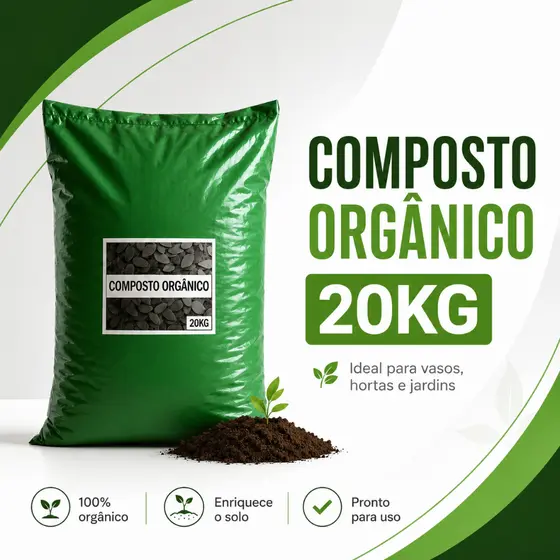 Esterco Bovino 20kg Adubo Orgânico Horta Jardim Vasos