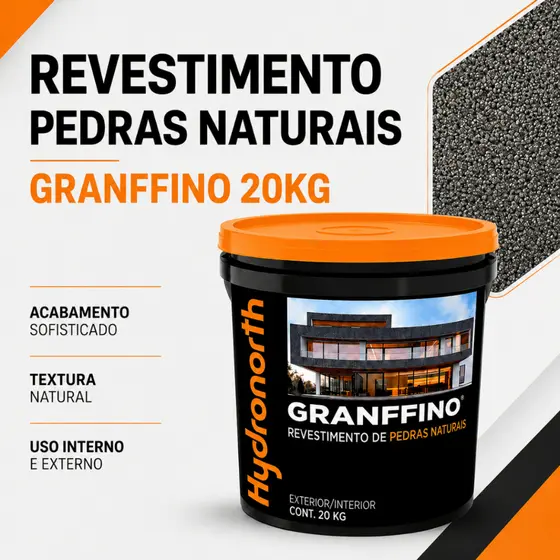 Revestimento Pedras Naturais Granffino 20kg Textura Decorativa Para Parede Interna e Externa