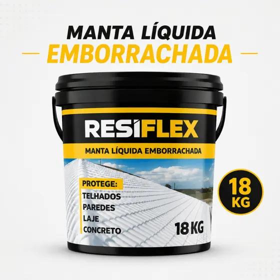 Manta Líquida Emborrachada Impermeabilizante 18Kg Para Laje Telha E Parede