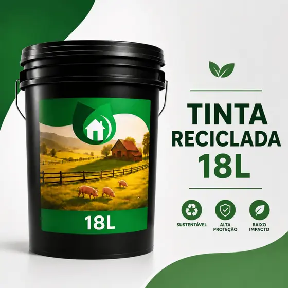 Tinta Óleo Reciclada 18L Madeira Ferro Curral Cerca Portão Galpão Alta Cobertura Várias Cores