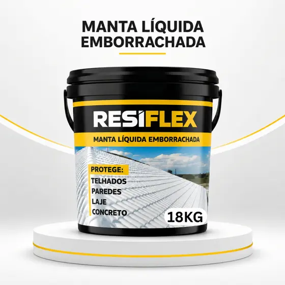 Manta Emborrachada 18kg Impermeabilizante Emborrachada Telhado Laje Contra Umidade