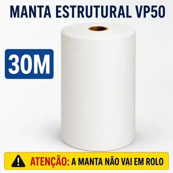 Manta Estrutural Vp50 Tipo Bidim Telhado Tela Impermeabilizante Pronto Uso 30 Metros