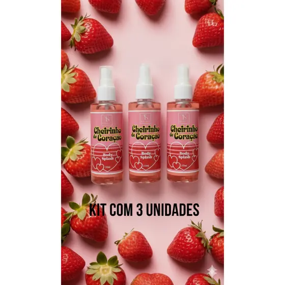 Kit Body Splash Cheirinho de Coração Morango 110ml