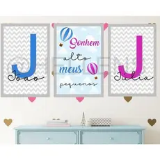 Kit 3 Quadro Decorativos Sala, Quarto, Escritório Cozinha Área de lazer Decoração Plaquinha 20x30 Irmãos Infantil Person