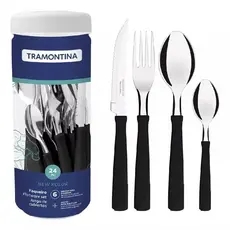 Faqueiro Tramontina New Kolor Aço Inox 24 Peças, Talheres