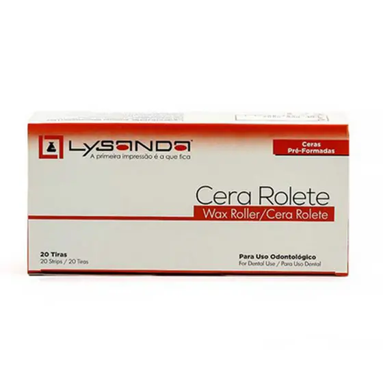Cera Rolete Macia para Uso Odontológico 20 Tiras Lysanda