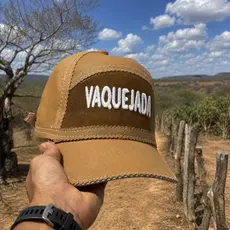 Boné de Couro Vaqueiro Nordestino Aba Curva
