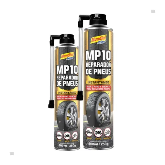 Kit 2 Reparador De Pneus Spray Instantâneo Carro Moto Bicicleta MP10 400ml