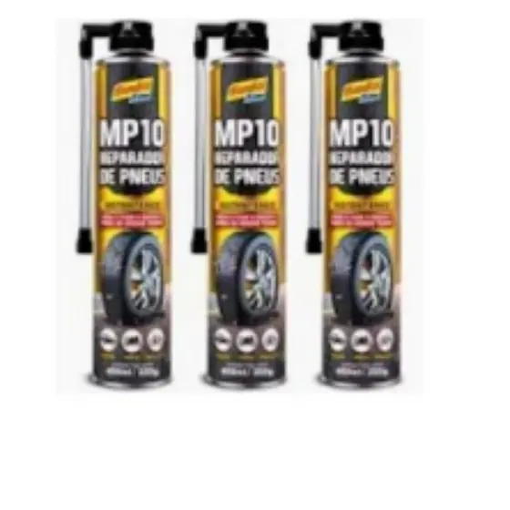 Kit com 3 Reparador de Pneus Spray 400 ml Instantâneo De Furo Pneu Carro - Bike - Moto MOTOQUEIROS