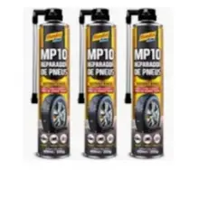 Kit com 3 Reparador de Pneus Spray 400 ml Instantâneo De Furo Pneu Carro - Bike - Moto MOTOQUEIROS