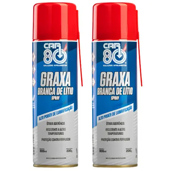 Kit 2 Graxa Branca Lítio CAR 80 - Lubrificante Multiuso e Resistente