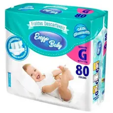 Fralda Infantil Enzzo Baby Híper G Com 80 Unidades