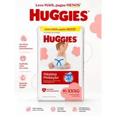 Fralda Descartavel Huggies Máxima Proteção XXXG 46 un