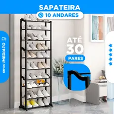 Sapateira Portatil 30 Pares Com 10 Andares Sapatos Desmontável Resistente Organizador Multiuso