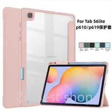 Capa Capinha Acrílico Para Samsung Galaxy Tab S6 Lite 10.4” SM-P610/P615/P613/P619/P620 Com Suporte Caneta