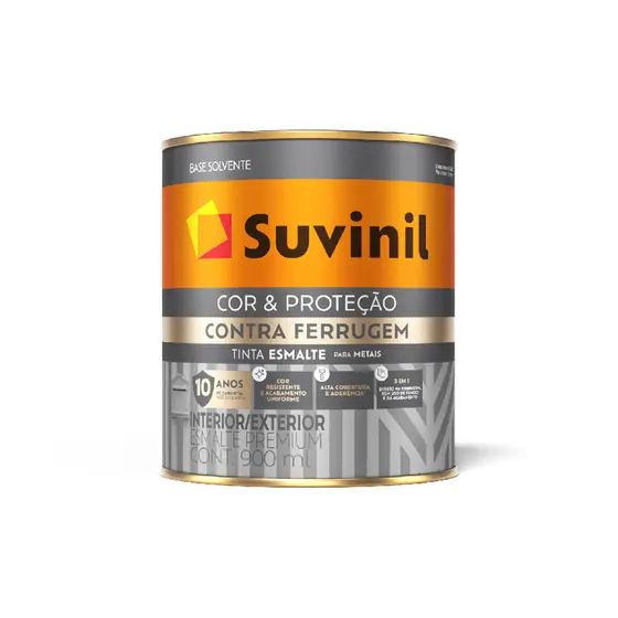 Esmalte Cor & Proteção Contra Ferrugem Brilhante Várias Cores 0,9L Suvinil