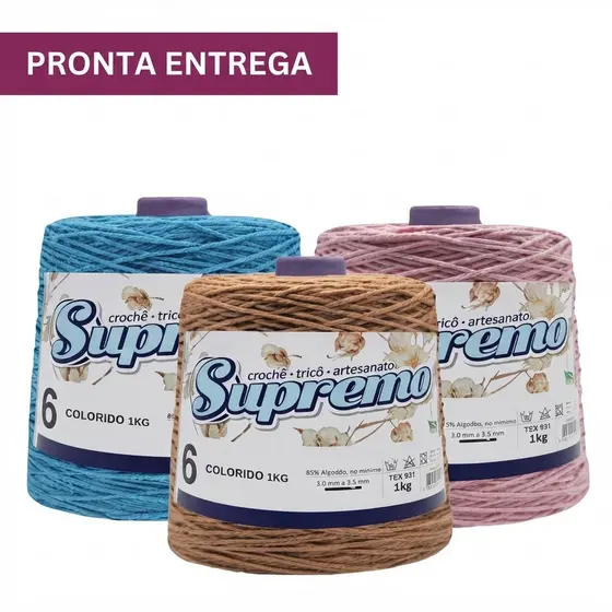 Barbante Supremo 1 kg FIO 6 - Crochê e Artesanato 1045 Metros