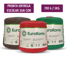Barbante EuroRoma Colorido Nr 6 1Kg 1014m - Cores - Tricô / Crochê