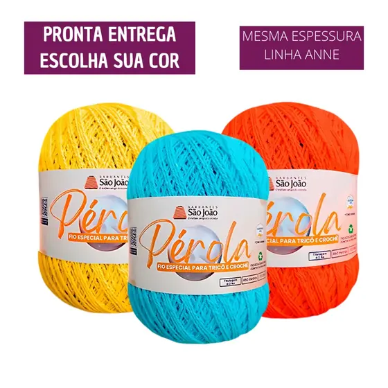 Linha Fio Pérola São João Nº 2 (Mesma Espessura Anne) Várias Cores Promoção