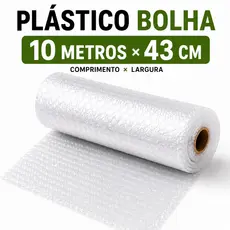 Plástico Bolha 43cm x 10m Alta Proteção Para Embalar Produtos Mudanças e Objetos Frágeis