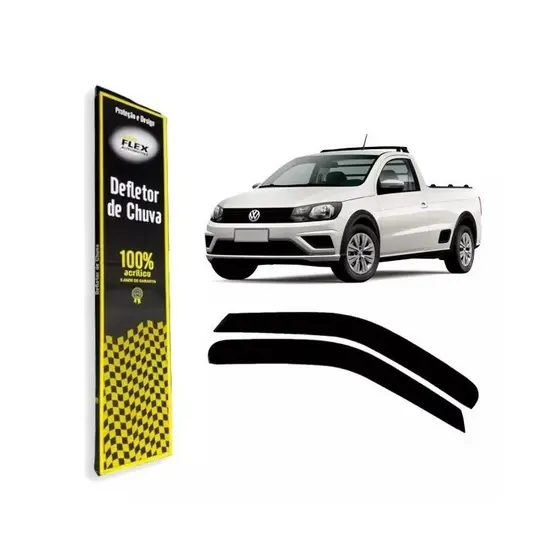 Calha De Chuva Defletor Vw Saveiro G5 G6 G7 2009 A 2021Acrilico  2 Portas  Ecoflex