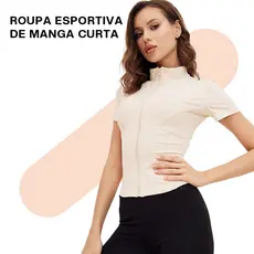 Liouty Jaqueta feminina de manga curta  leve  respirável com proteção UV  ideal para uso na academia (WT04)