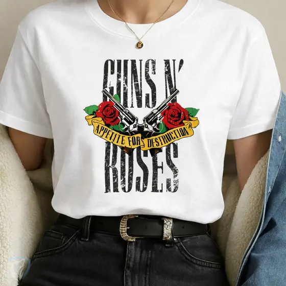 Camiseta Guns N Roses Blusa Feminino Camisa Slash T-shirt 100% Algodão Masculino Street Rock