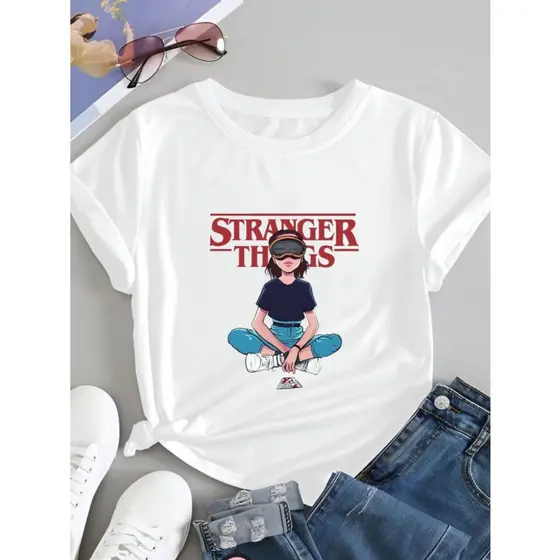 Camiseta Stranger Things Onze Eleven Camisa Masculina Feminina Blusa 100% Algodão T-Shirt