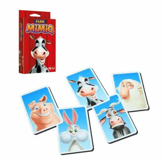 Jogo de cartas MiMiQ Farm infantil educativo com mímicas animais da fazenda divertido fácil ideal 4+