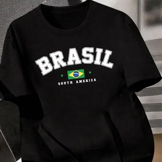 Camiseta Brasil Camisa Copa 2026 Blusa 100% Algodão Futebol Masculina Feminina StreetWear