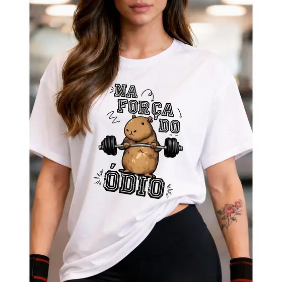 Camiseta Roupa de Academia Feminina Blusa Estilosa Camisa Tshirt Algodao