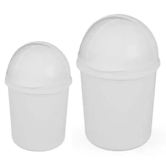 Kit Lixeira De Plástico Retrátil Branca 4,1L + Lixeira Retrátil 7,3L Cozinha Banheiro Faxina